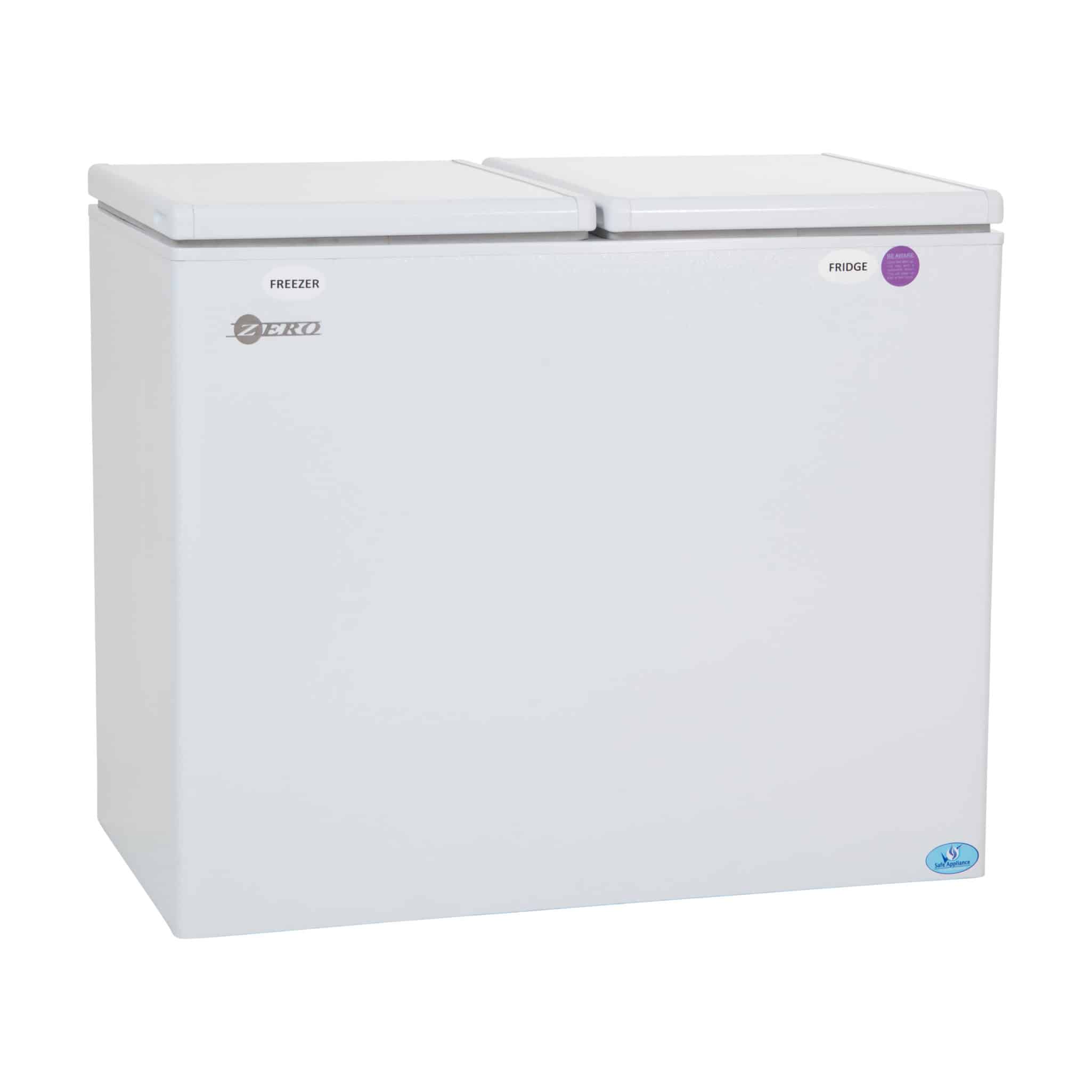 Zero 236L Side By Side Gas Electric Fridge & Freezer