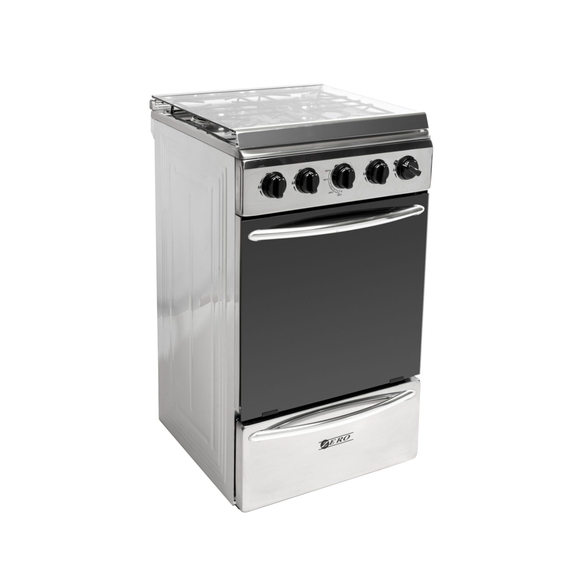 Zero 4 Burner Gas Stove With Gas Oven & FFD On All Functions - Stainless Steel