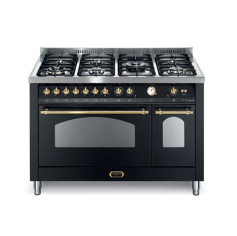 Lofra 120cm 7 Gas Burners With Multifunction Electric Oven - Matt Black